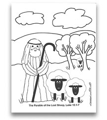 Parable of The Lost Sheep Coloring Page Bible Printable at Christian