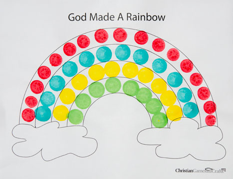 Poka Dot Rainbow Bible Craft at Christian Games and Crafts