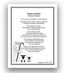 Psalm 23 The Lord Is My Shepherd Handout Bible Printable At Christian Games And Crafts